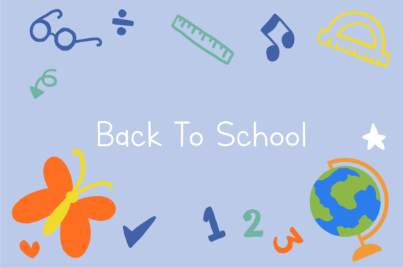 Back to School Light Blue Background