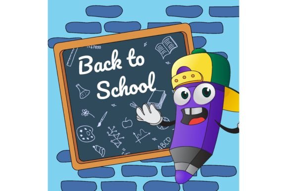 Back to School Poster Design. Cartoon Vi