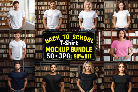 Back to School T-shirt Mockup Bundle 1