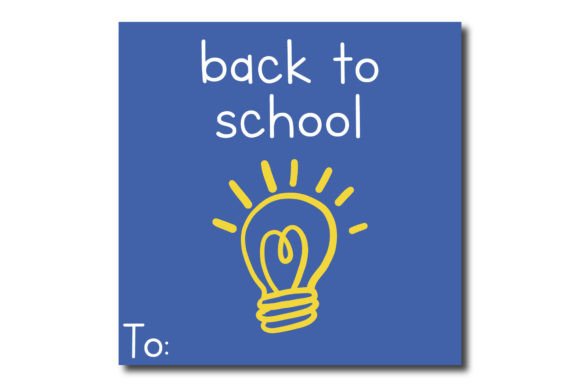 Blue Card Back to School with Lamp