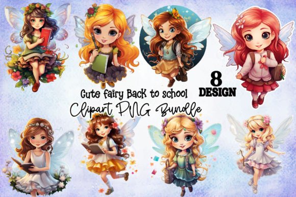 Cute Fairy Back to School Clipart