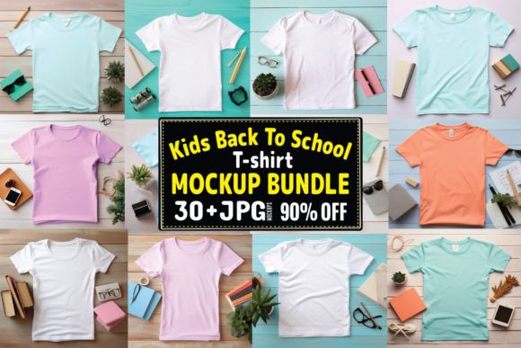 Kids Back to School Tshirt Mockup Bundle