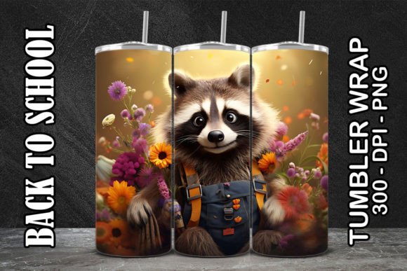 Raccoon Back to School Tumbler 1