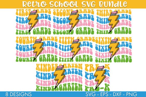 Retro Back to School SVG Bundle PNG