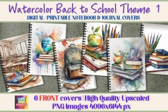 Watercolor Back to School Covers 1