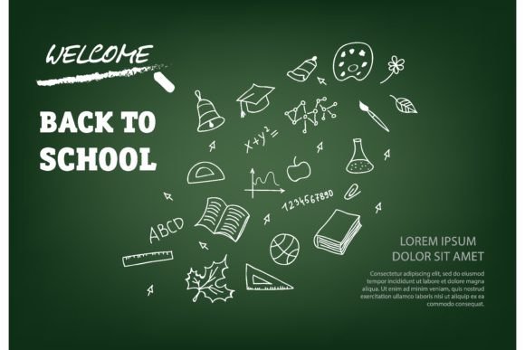 Welcome Back to School Lettering, Chalk